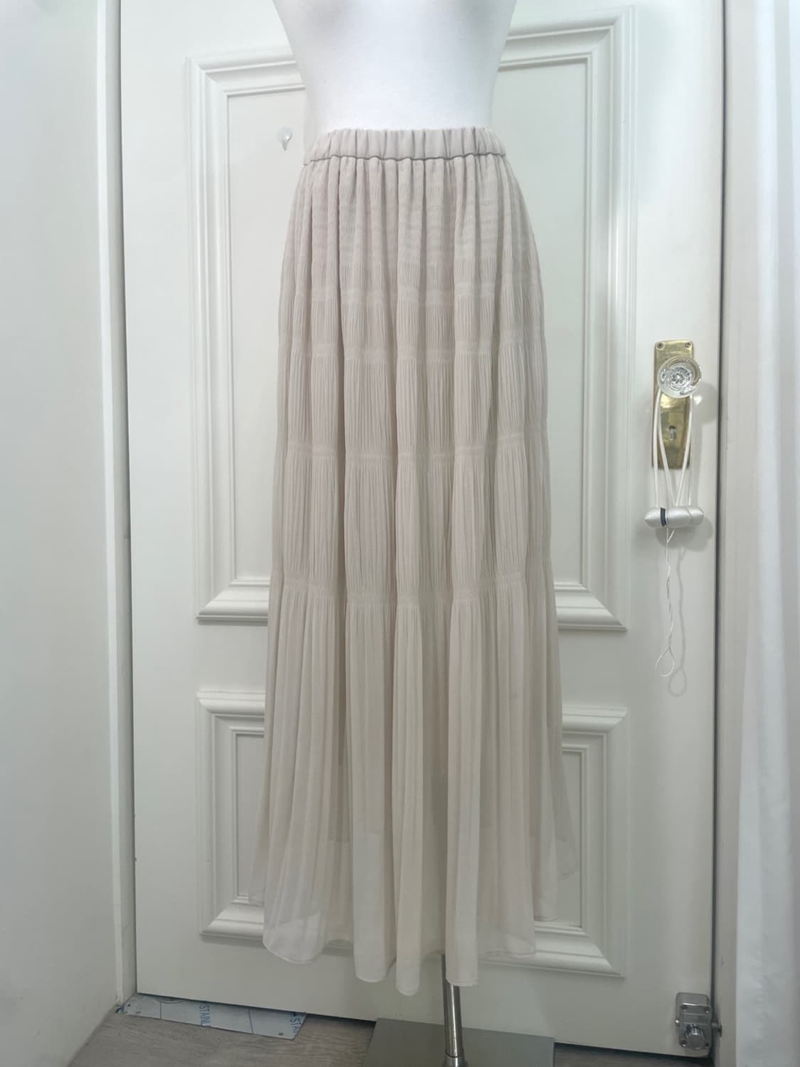 gray beige pleats layered chiffon bandin 상품이미지5