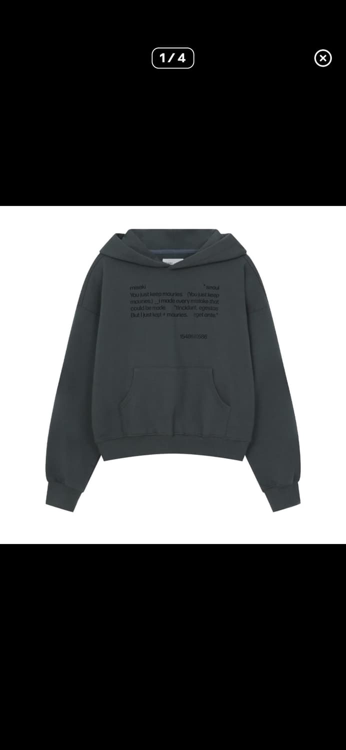 Miseki Seoul Quote sweat hoodie CHARCOAL 상품이미지1