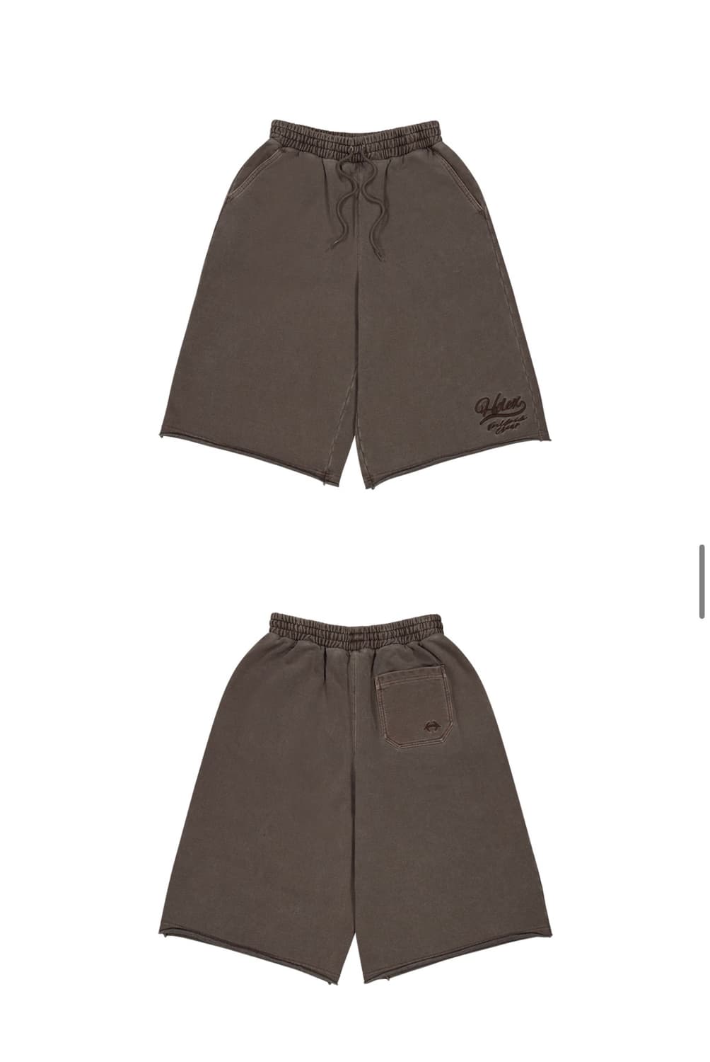  에이치덱스 피그먼트 컷팅 버뮤다 쇼츠 브라운컬러 상품이미지5