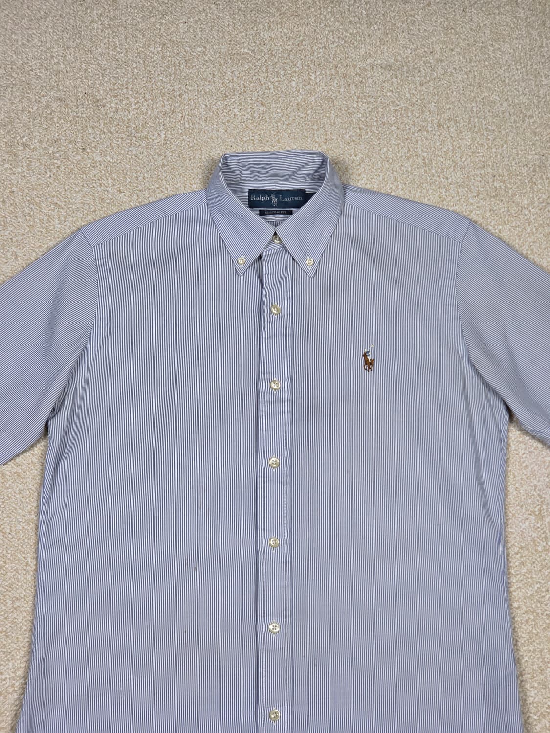 [폴로 랄프로렌] 커스텀 핏 스트라이프 코튼 반팔 셔츠 | S00071 상품이미지2