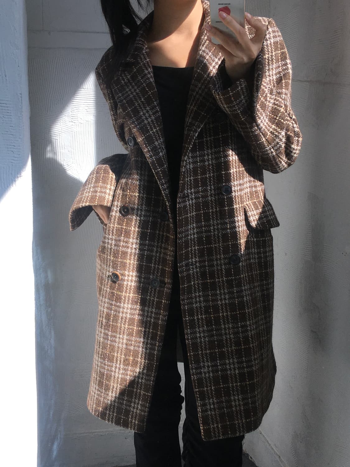 Jil Sander 질샌더 브라운 체크 더블 울 블레이저 상품이미지1