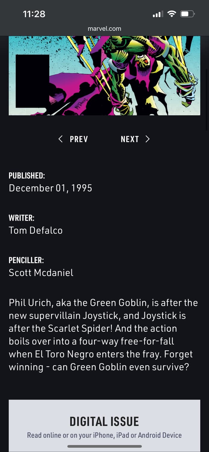 1995년 Green goblin 코믹북 상품이미지3