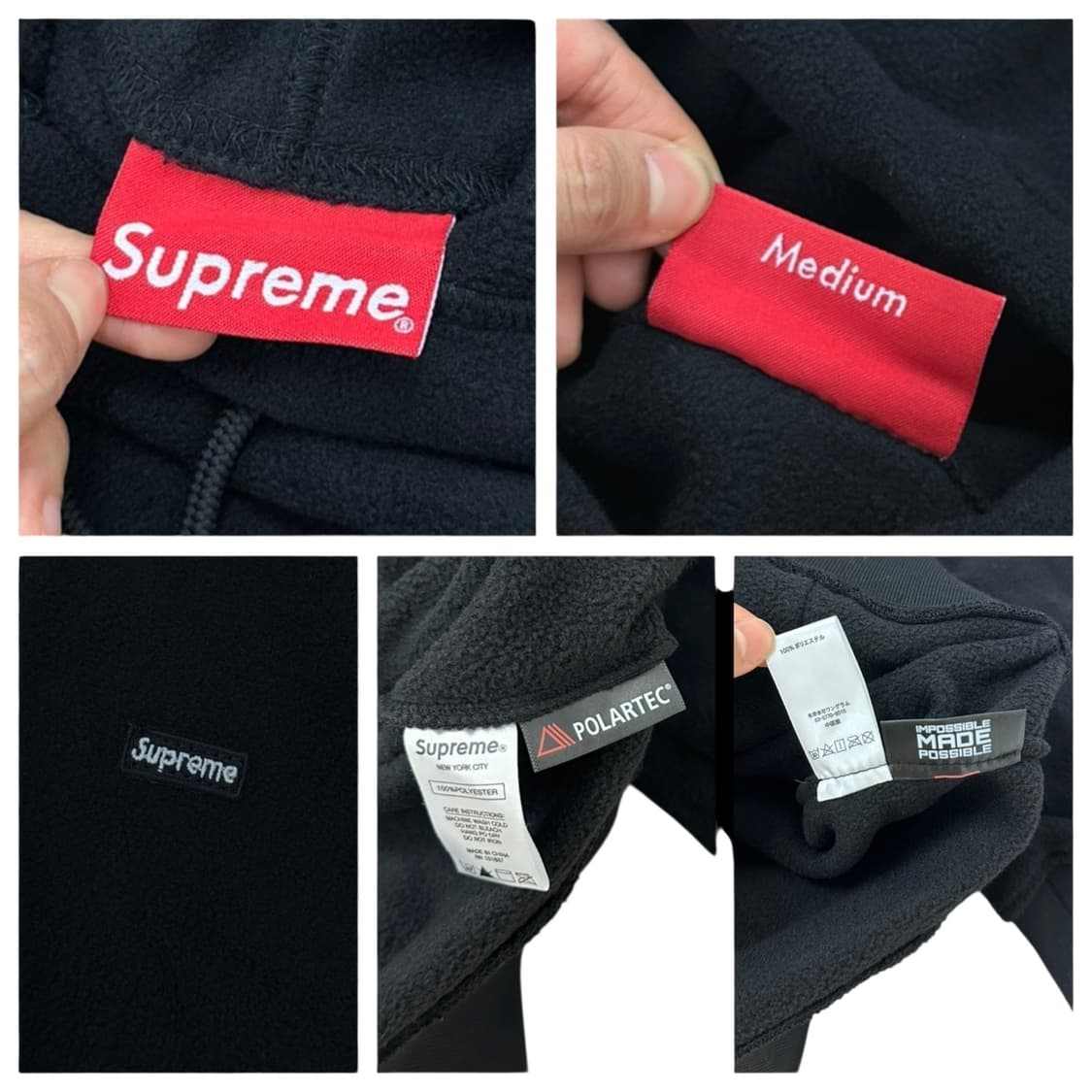 슈프림 박스로고 플리스 후리스 후드티 블랙 (M) 상품이미지6