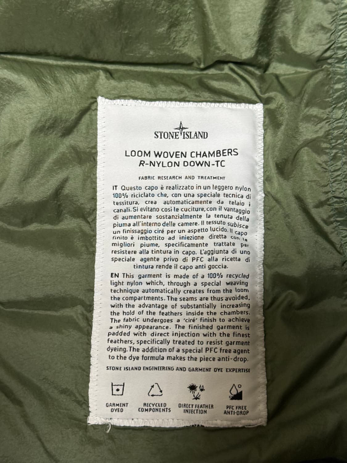 스톤아일랜드 경량패딩 올리브그린 L 상품이미지4