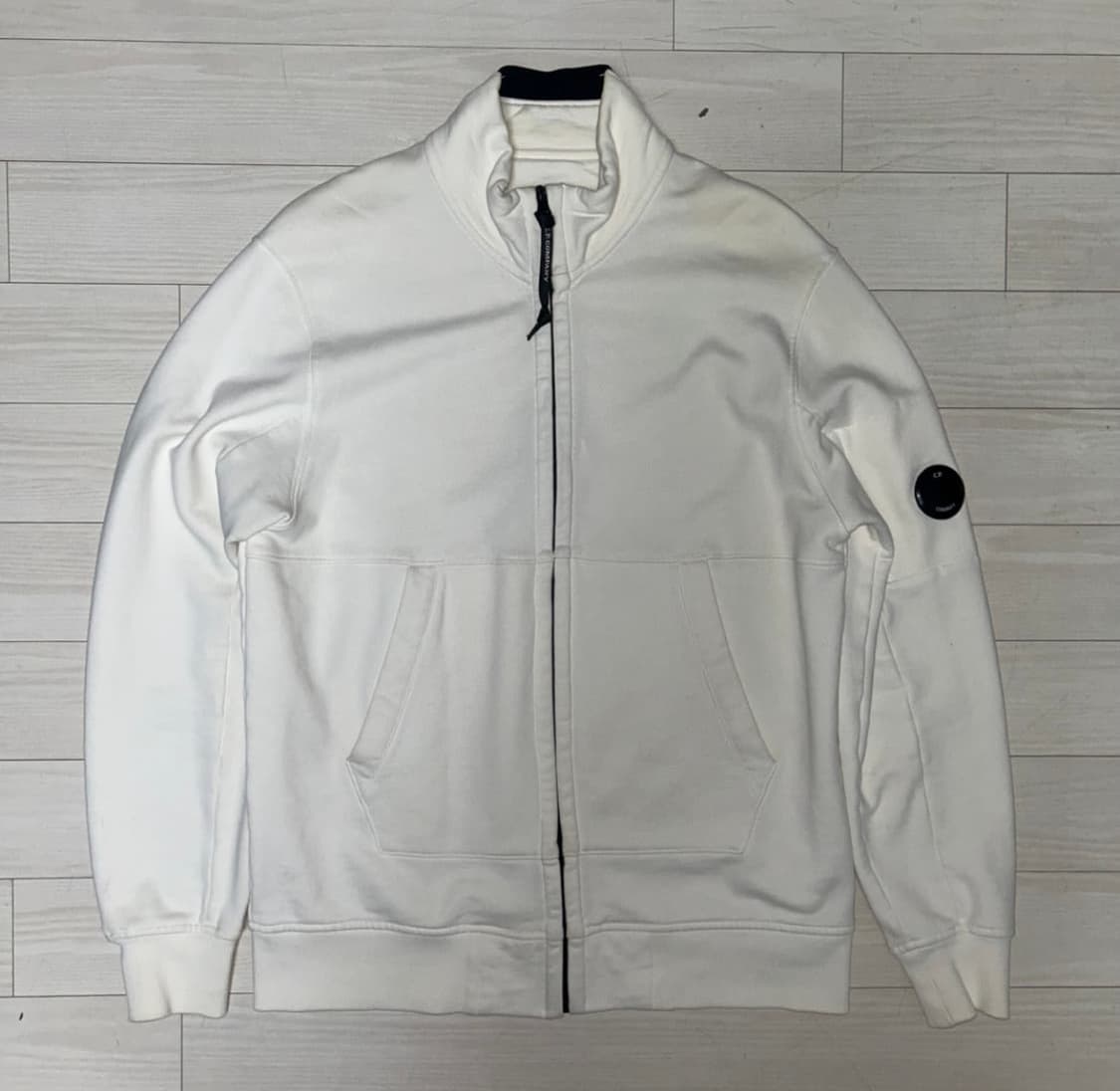 CP 컴퍼니 코튼 플리스 집업 화이트 상품이미지1