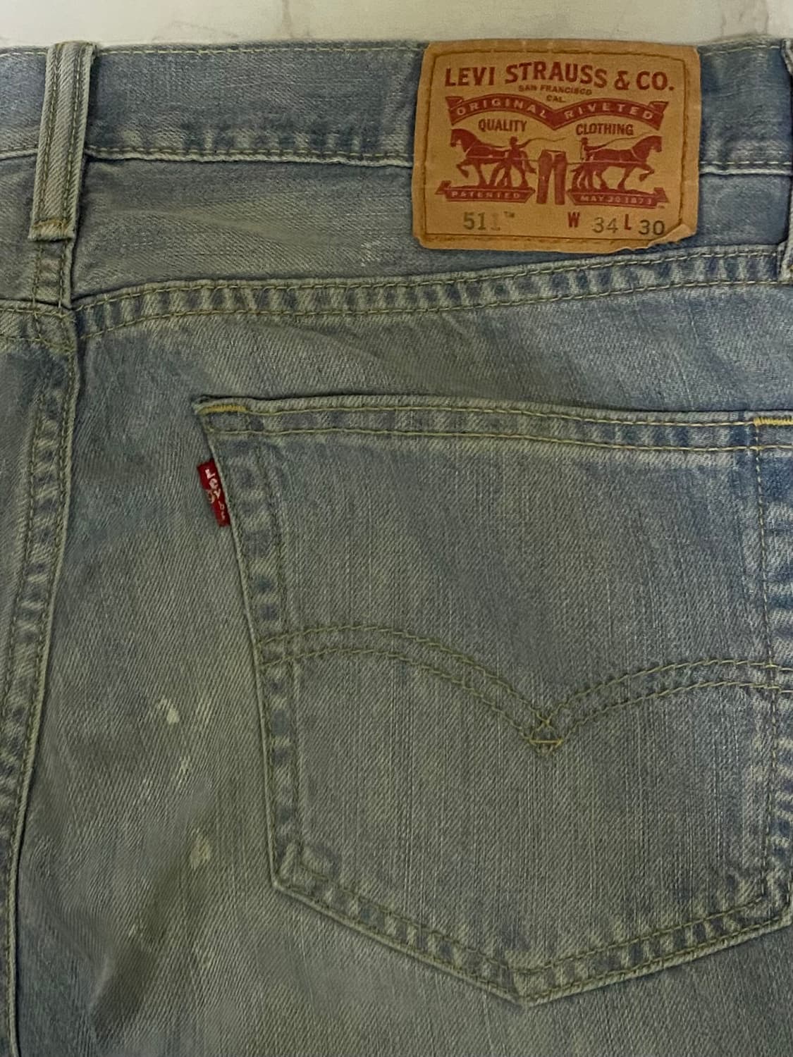 리바이스 511 연청 청바지 허리 34 인치 상품이미지3