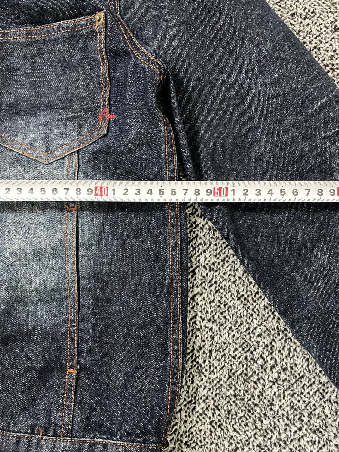 빈티지9. EVISU 에비수 NO.5 진청 데님 자켓 청자켓 상품이미지6