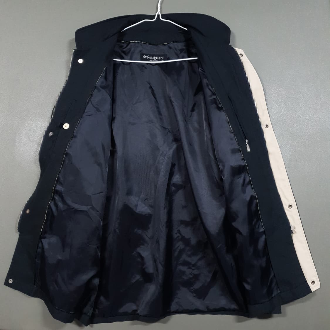 실측 XL) YSL 입생로랑 빅포켓 버튼 폴리쉘 블루종 자켓 블랙 상품이미지7