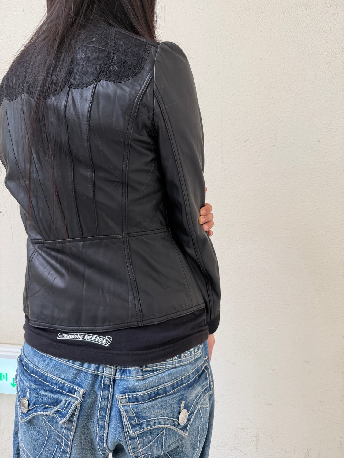 Lace Collar Lambskin Jacket 상품이미지2