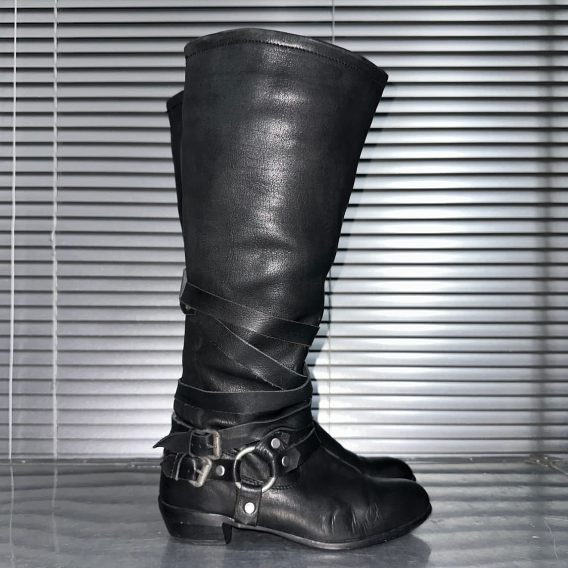 00s 미국 빈티지 가죽 본디지 롱 부츠 상품이미지5