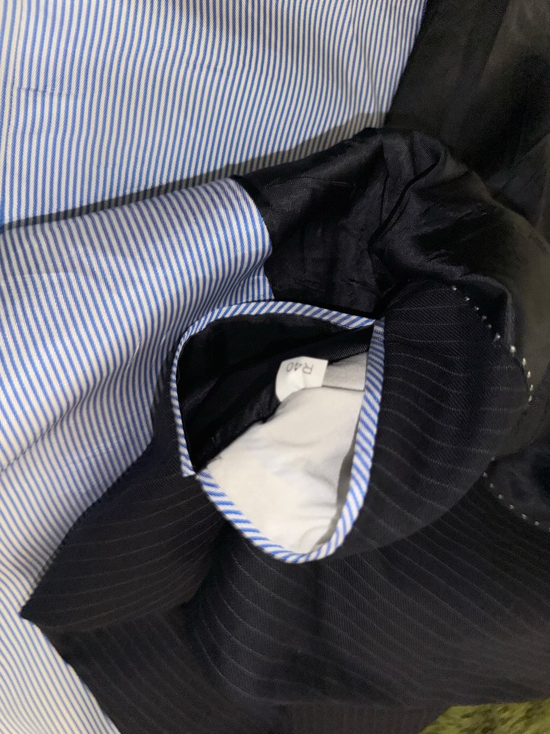 [40R] 타미힐피거 USA 클래식 핏 스트라이프 블레이저 자켓 네이비 상품이미지7