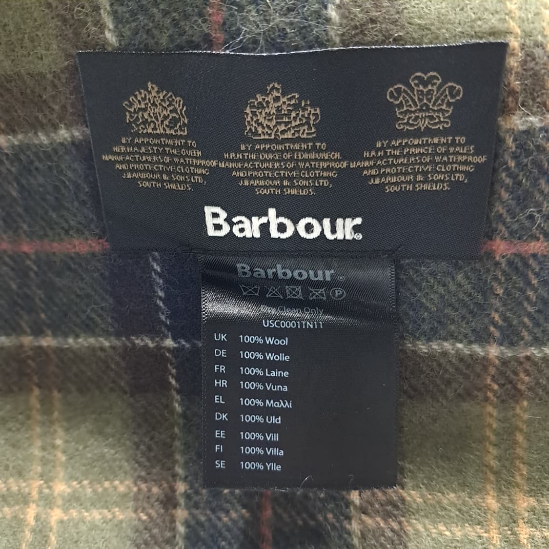 MX558 바버 00s 울 클래식타탄 올리브 머플러 목도리 상품이미지4