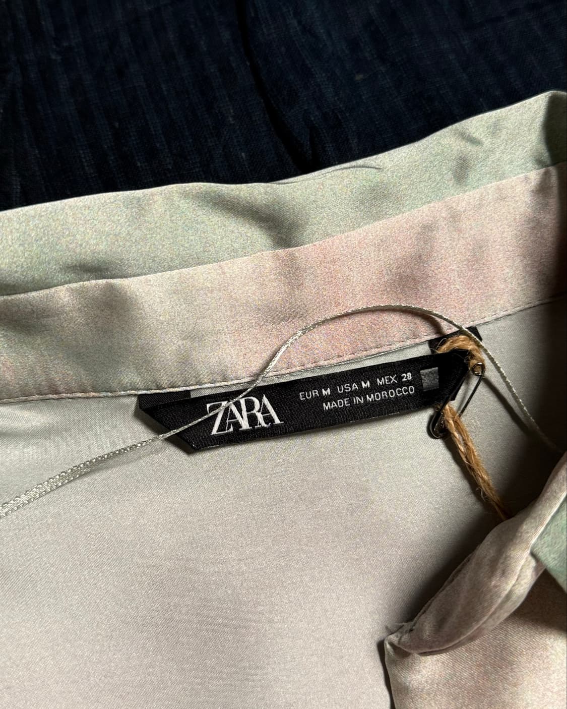 Zara 새틴 이팩트 타이다이 셔츠 M 상품이미지4