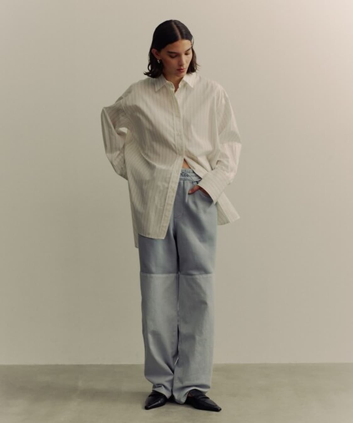 아모멘토 드로우 스트링 데님팬츠 블루  상품이미지3