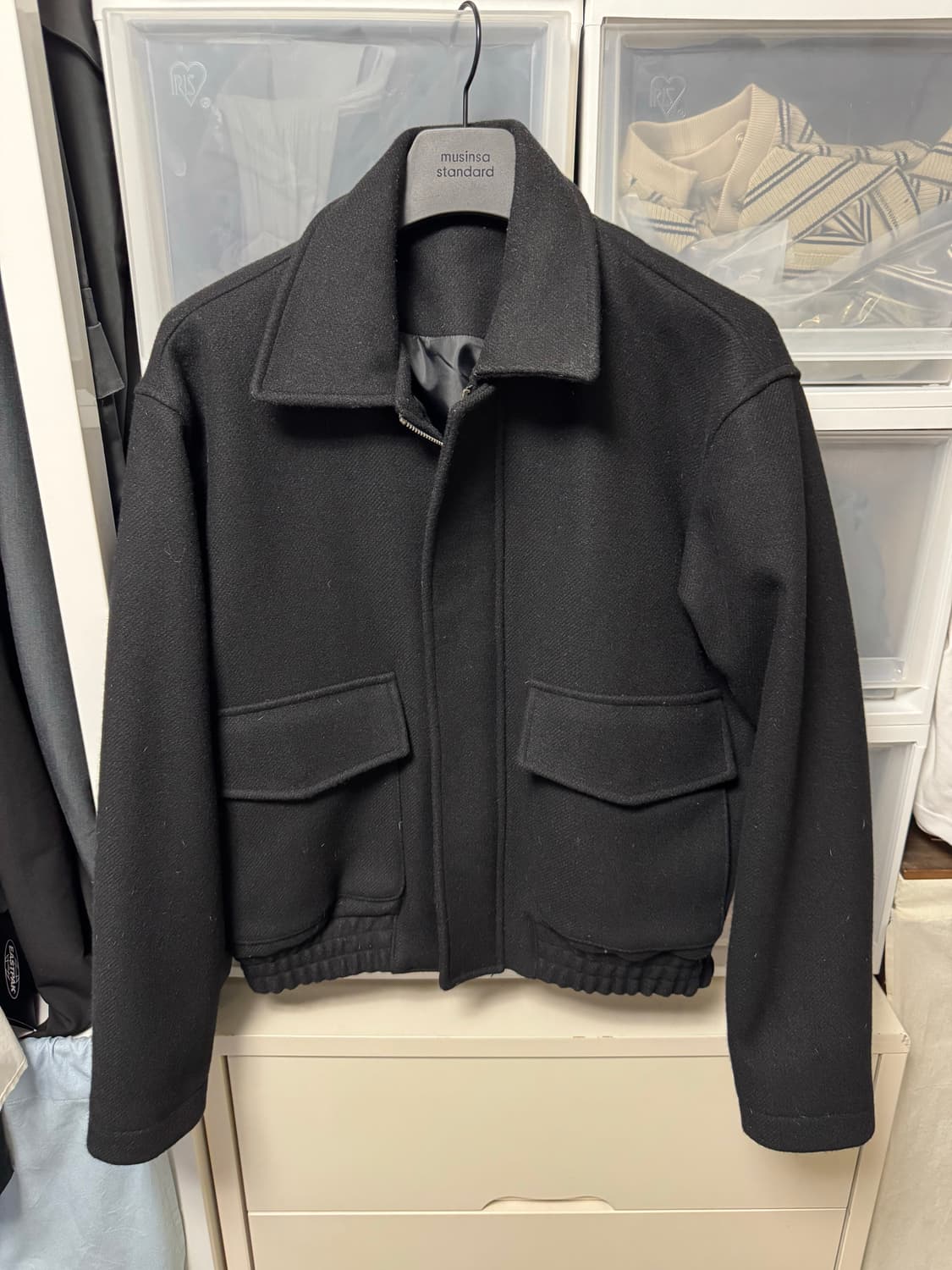 아워스코프 울 벨로우스 자켓 블랙 2사이즈 105 상품이미지1