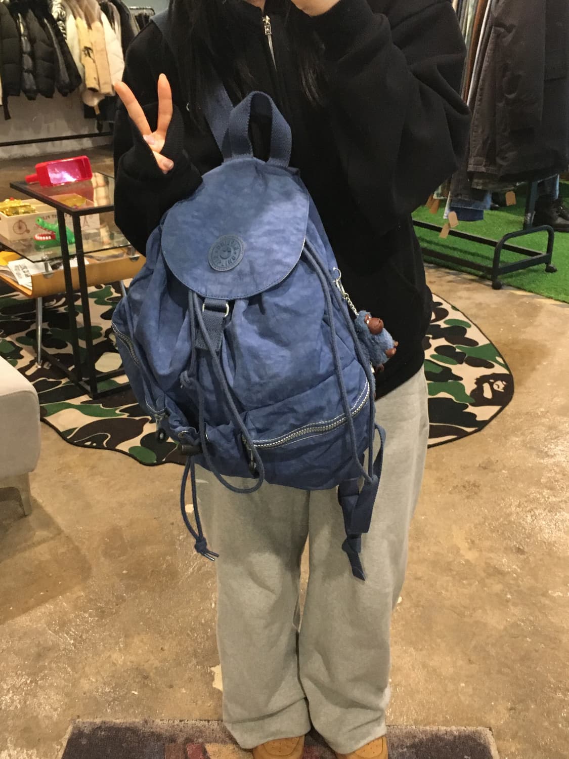 키플링 복조리 백팩 블루 상품이미지5