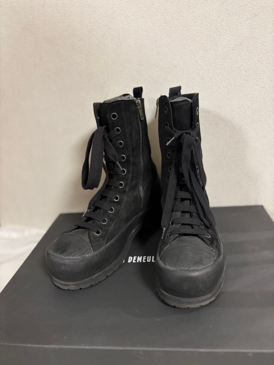 Ann Demeulemeester 스웨이드 레더 레이스업 부츠 39  상품이미지1