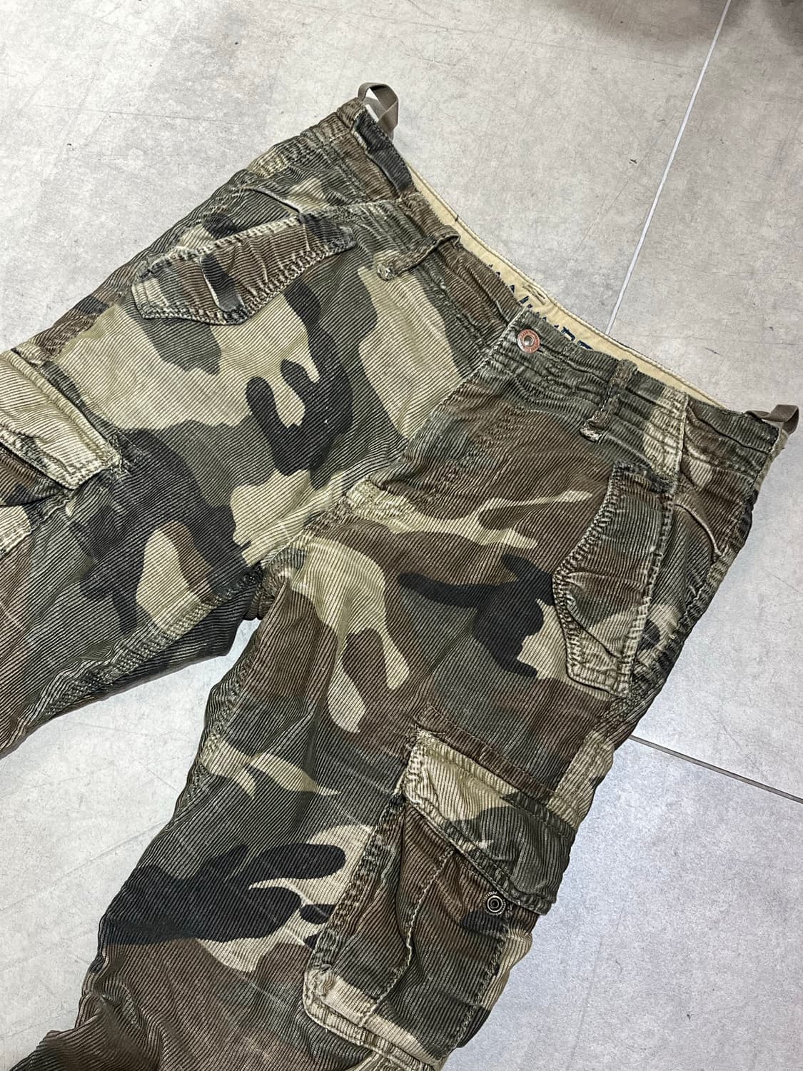 일본 빈티지 back number 밀리터리 카모 카고 골덴 팬츠  상품이미지4