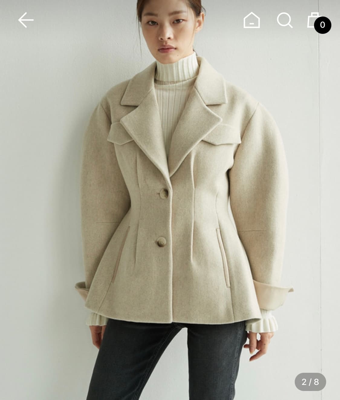 앤유 OKSU Voluminous sleeve blazer_oatmeal 상품이미지2