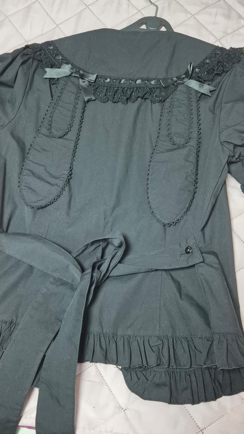 바디라인 우사미미 블랙 블라우스 일브 빈티지 갸루 토끼 고딕 상품이미지2