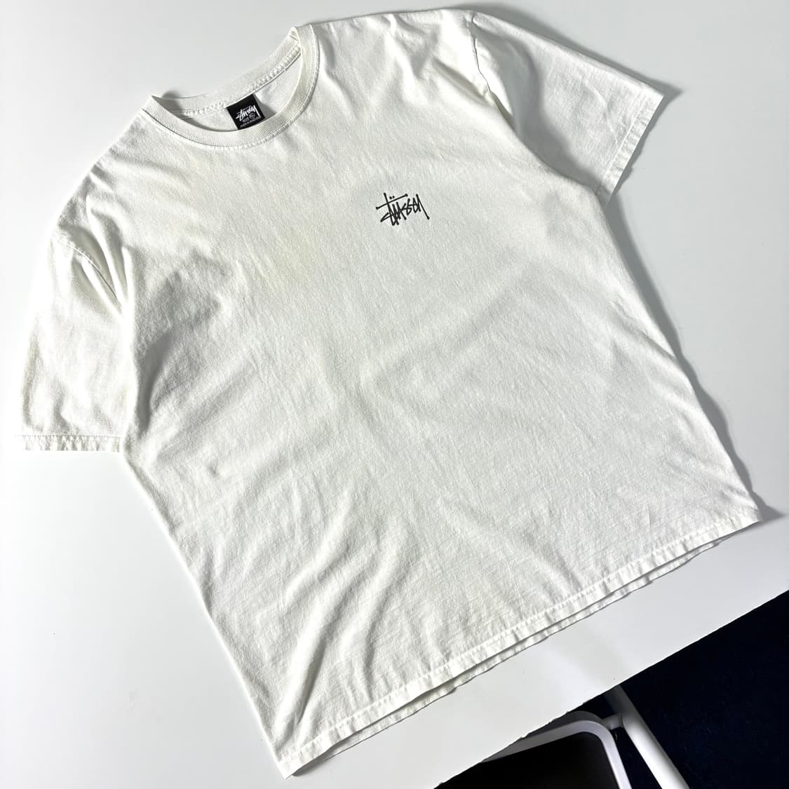 Stussy  스투시 베이직 스탁로고 화이트 반팔 티셔츠  상품이미지3