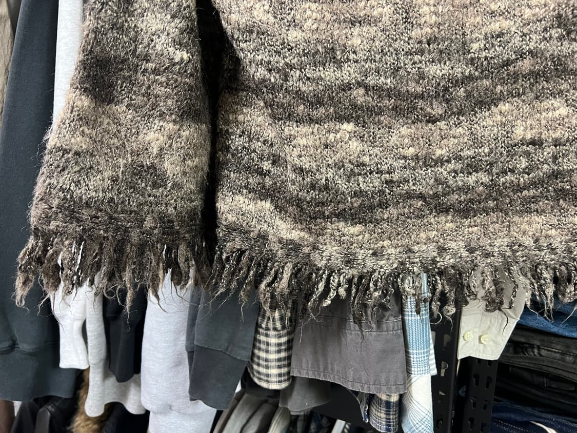 프린지 니트 후드 가디건 케이프st 상품이미지6