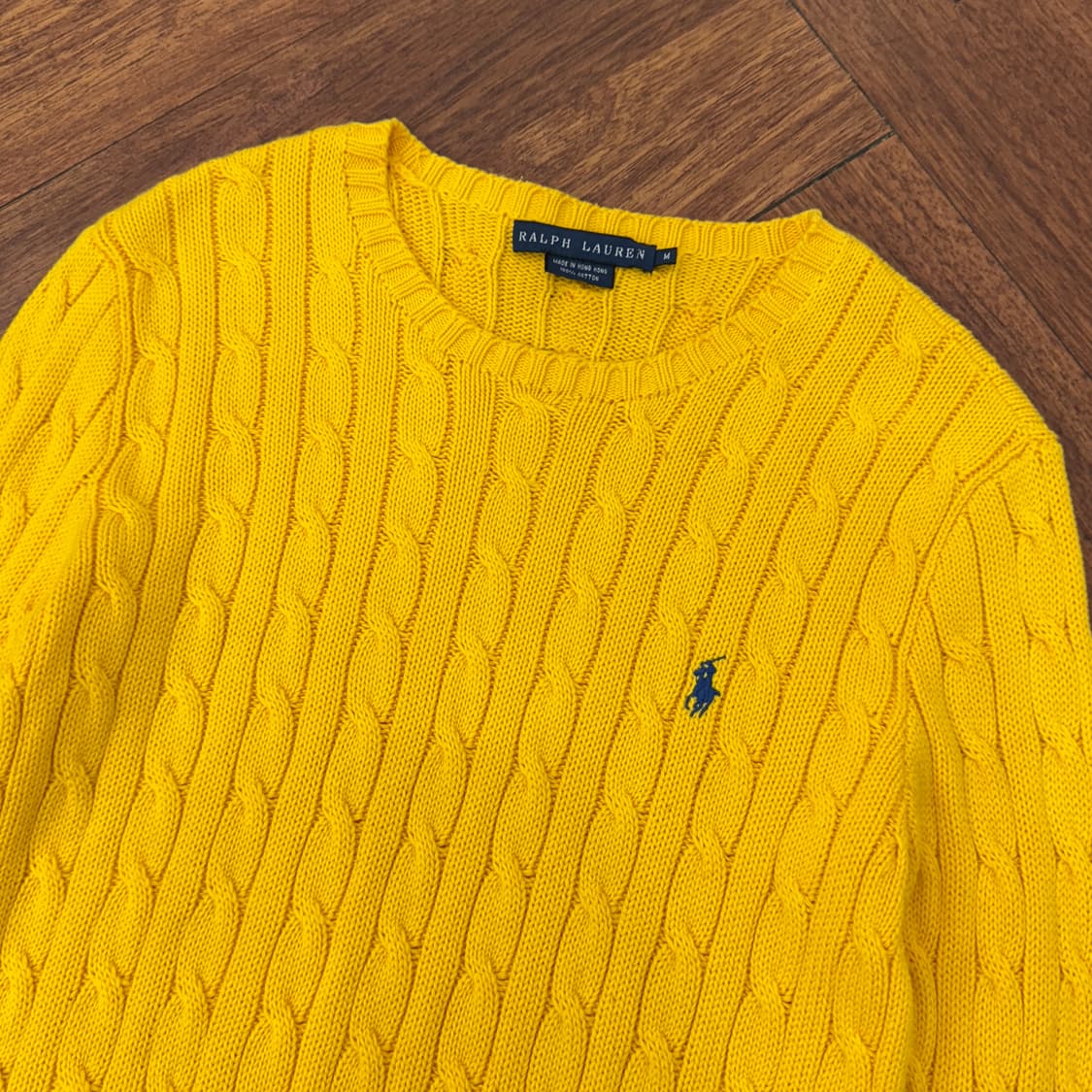 여성용 95~100 폴로 랄프로렌 옐로우 케이블 라운드 니트  상품이미지2