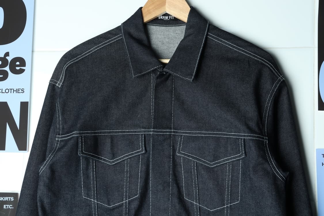 (M-XL) 드로우핏 집업 바람막이 점퍼자켓 데님 청 생지-H30735 상품이미지3