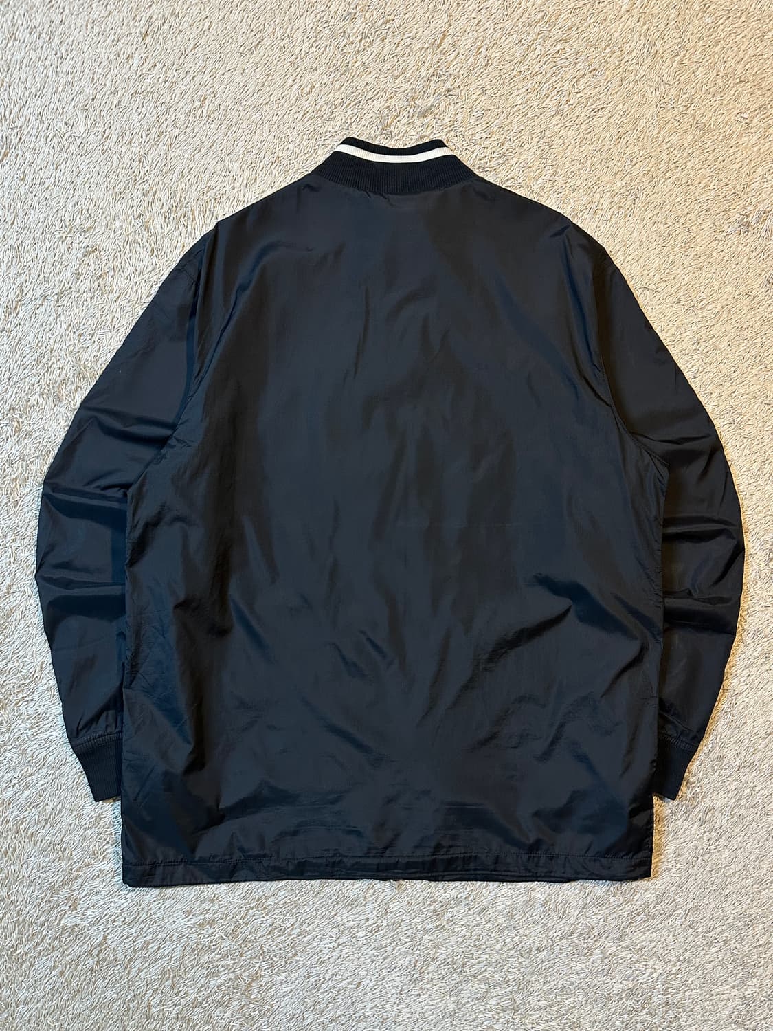 00's 나이키 올드스쿨 스우시 사이드라인 바람막이 자켓 블랙 상품이미지3