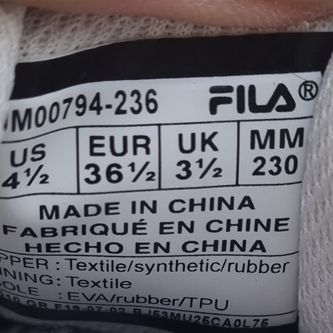 휠라 Z 버퍼 운동화 230 상품이미지6