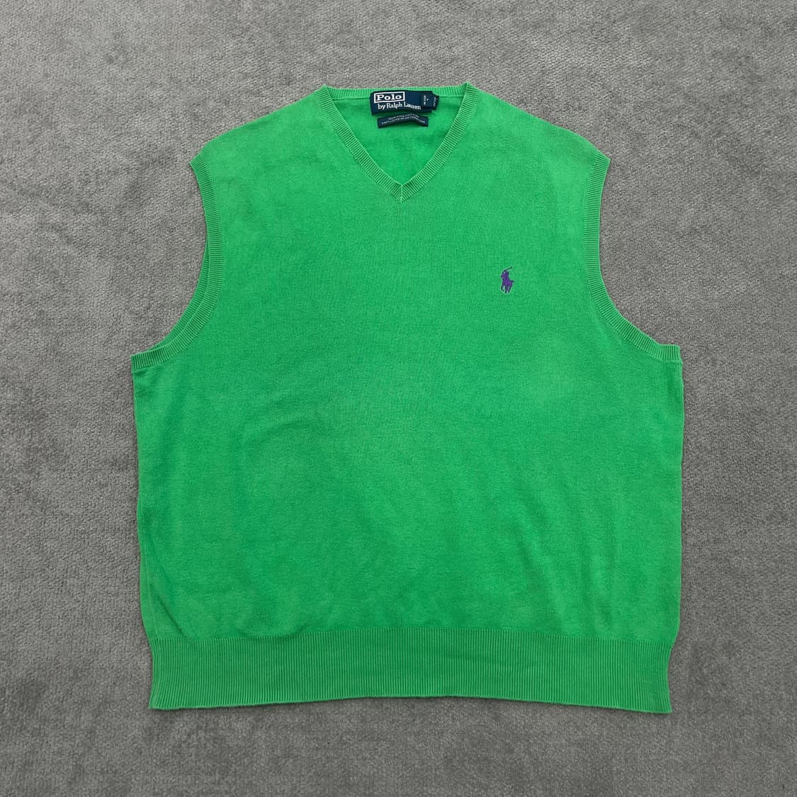 폴로 랄프로렌 브이넥 니트 조끼 그린 상품이미지1