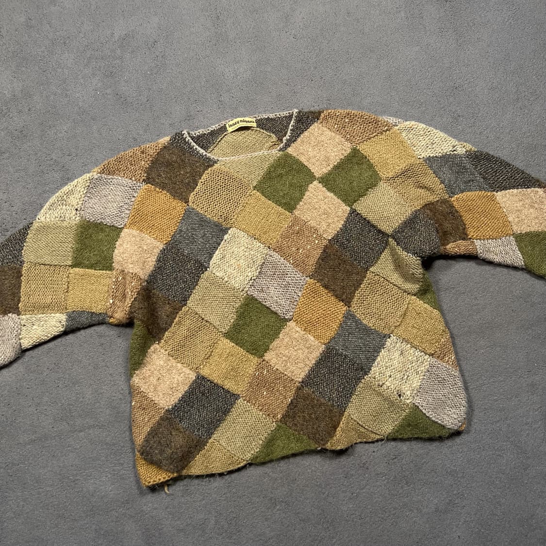 80's issey miyake 이세이 미야케 패치워크 울 니트 상품이미지2