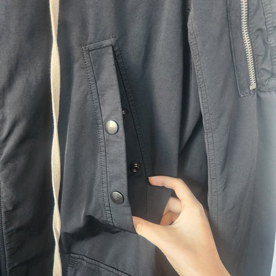 릭오웬스 다크쉐도우 블랙 후드 롱 야상 점퍼 상품이미지3