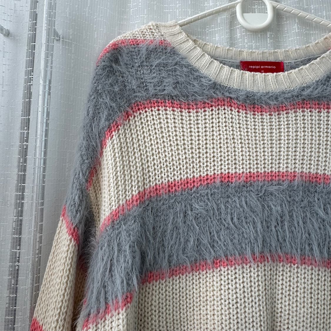보들한 그레이 아아보리 긴팔 니트 M 상품이미지7