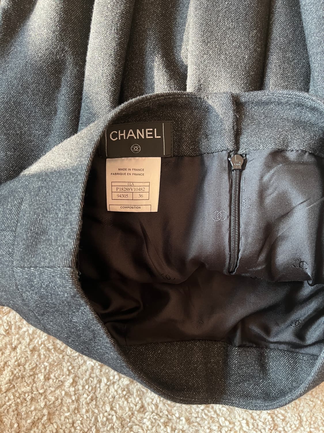 샤넬 플리츠 울 스커트 01AW 36사이즈 상품이미지6