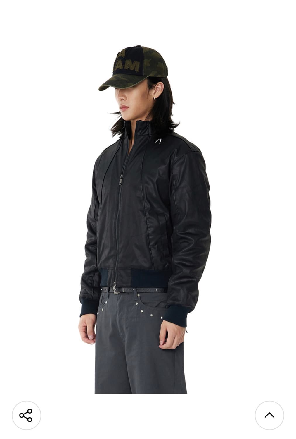 아캄 Piping Leather Blouson 블랙2 상품이미지2