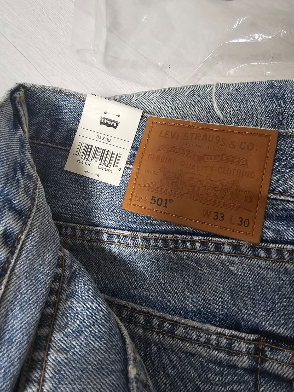 새제품 리바이스 터콰이즈 셀비지 데님 501 33 상품이미지2