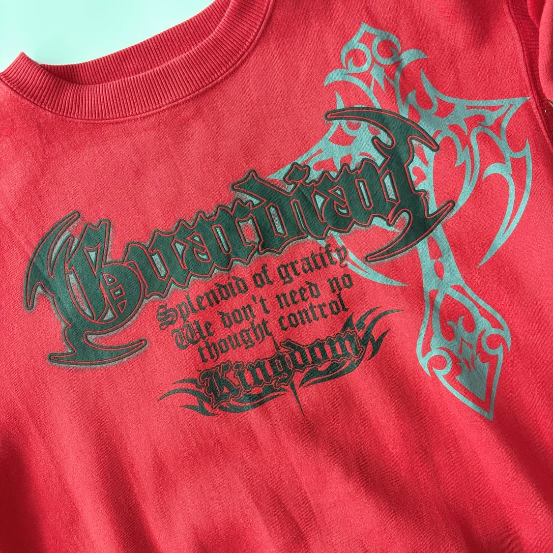 보메르 고딕 그래픽 오버사이즈 레드 맨투맨 상품이미지5