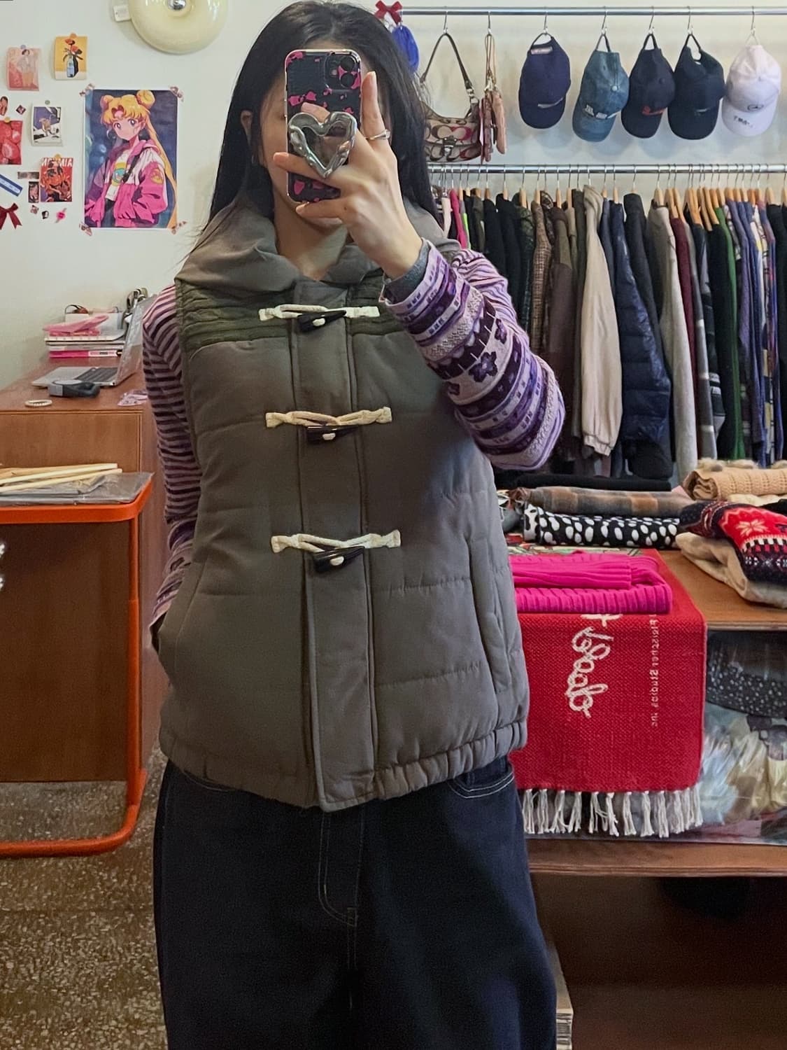 토글버튼 패딩 베스트 [무배] 상품이미지1