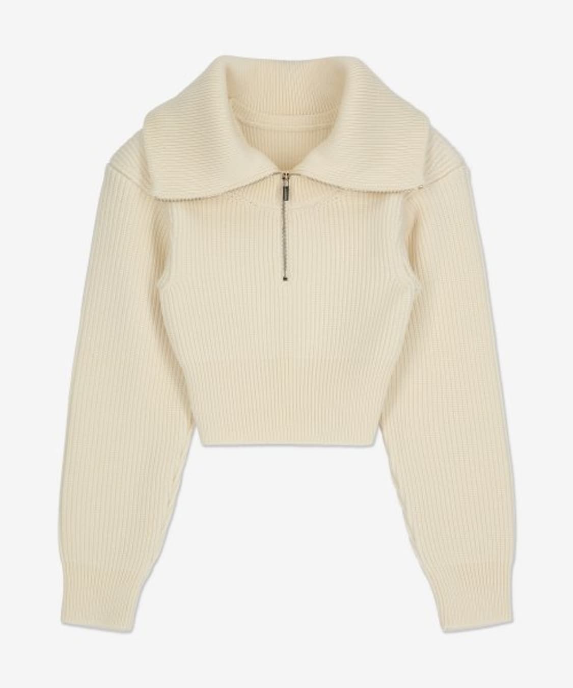 자크뮈스 리소울 라 마일레 니트 하프 반집업 크림 아이보리 상품이미지1