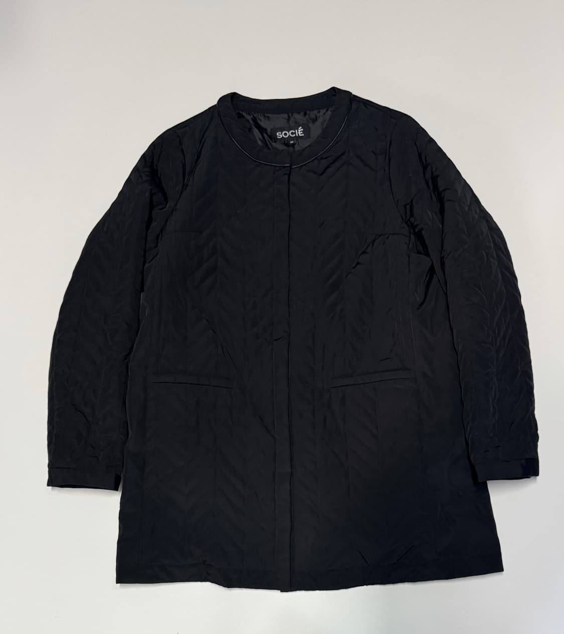 쏘시에 SOCIE 퀄팅 경량 패딩 롱 자켓 상품이미지1
