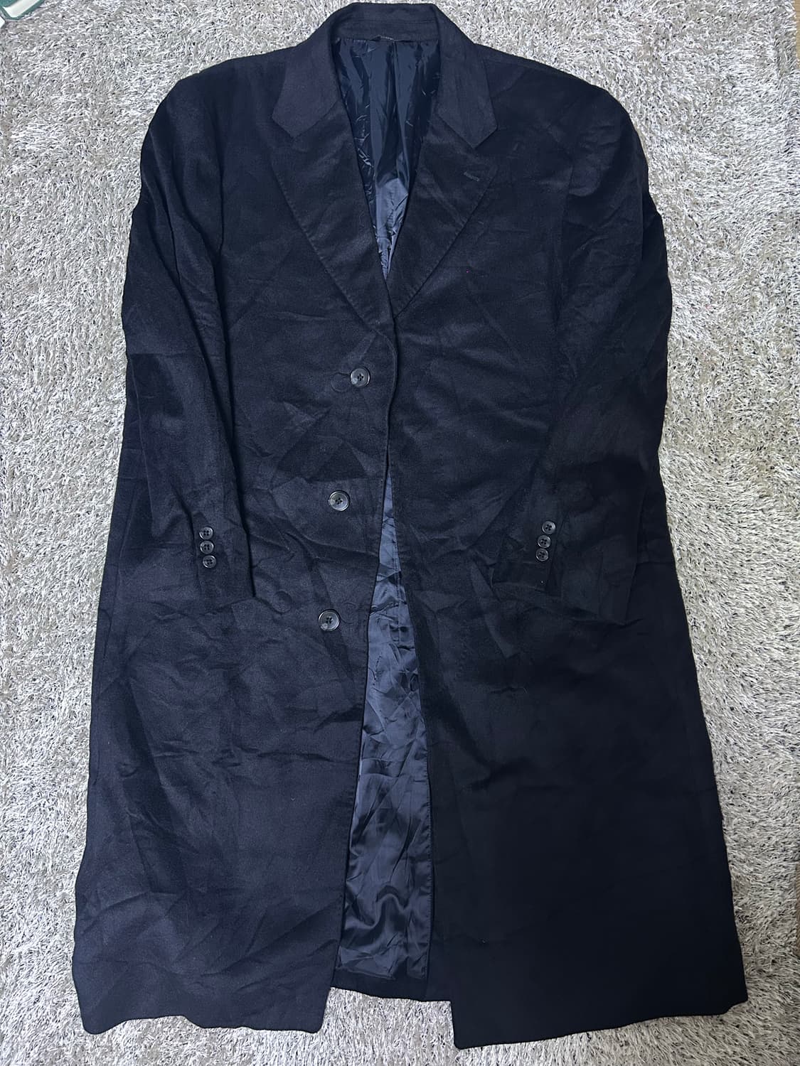 일본판 이태리100프로 캐시미어 검정색 코트 사이즈 110 상품이미지1