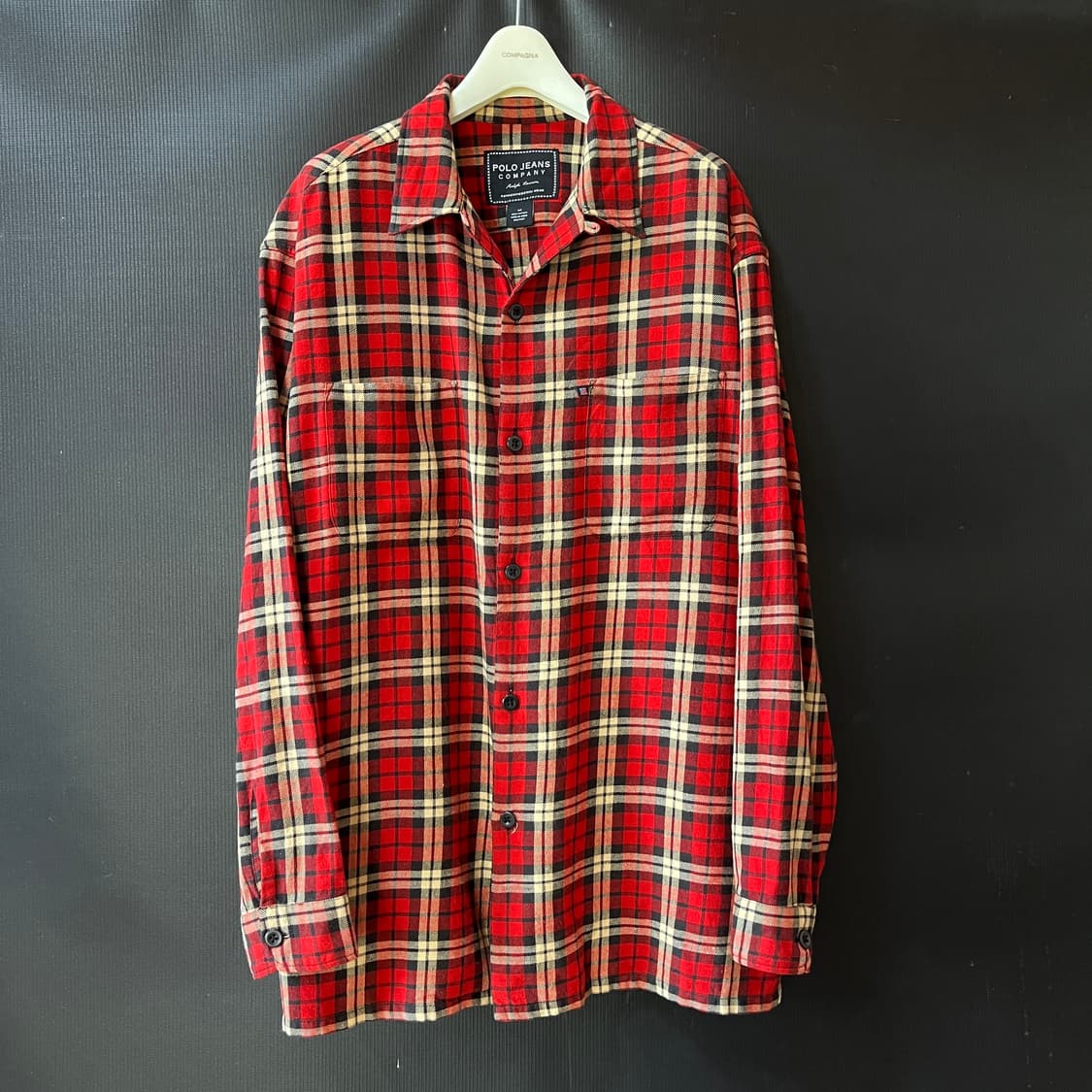 폴로 랄프로렌 루즈핏 오픈카라 플란넬 셔츠 상품이미지1