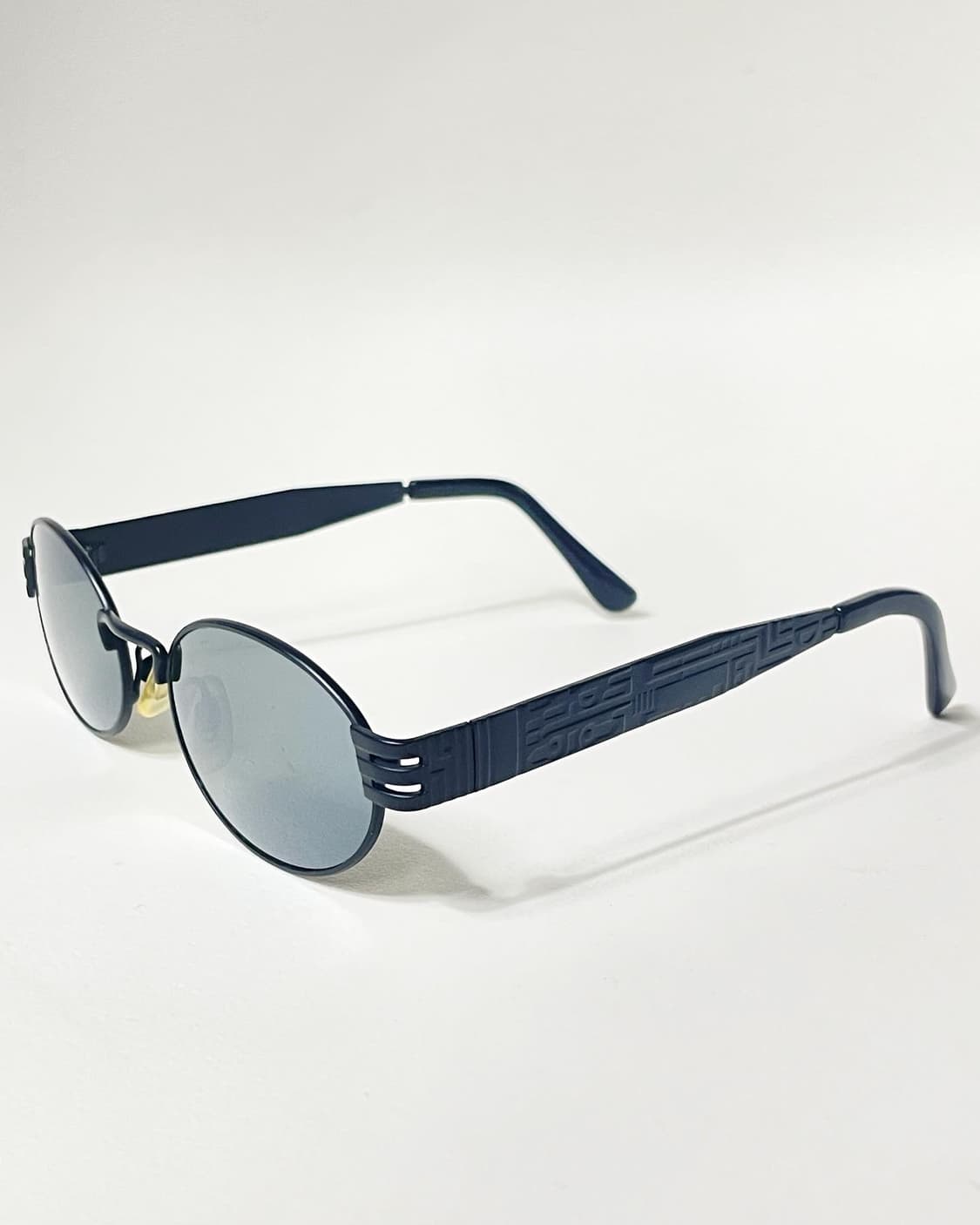 90s 이태리제 라운드 프레임 블랙 빈티지 선글라스 상품이미지3