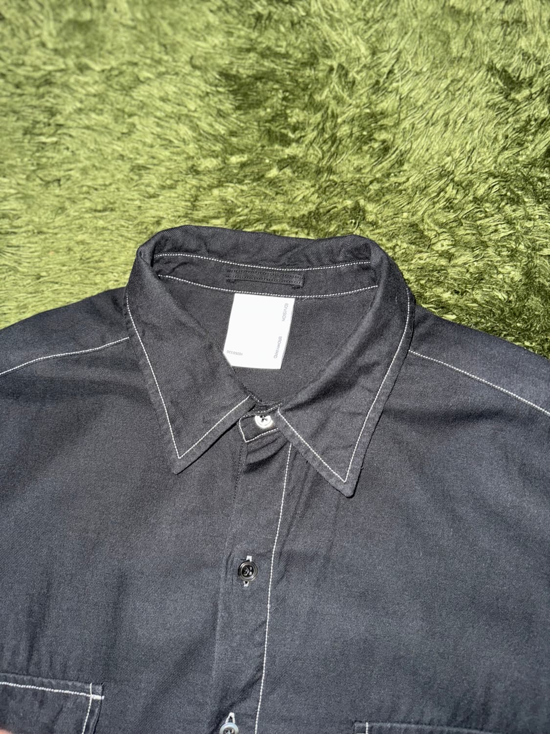 [2] 8division X 브라운야드 콜라보 텐셀 스티치 셔츠 블랙 상품이미지3