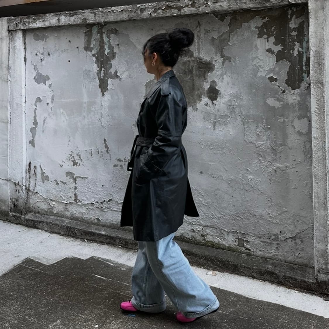 Mia Carna 빈티지 소가죽 트렌치 코트 자켓L 상품이미지1