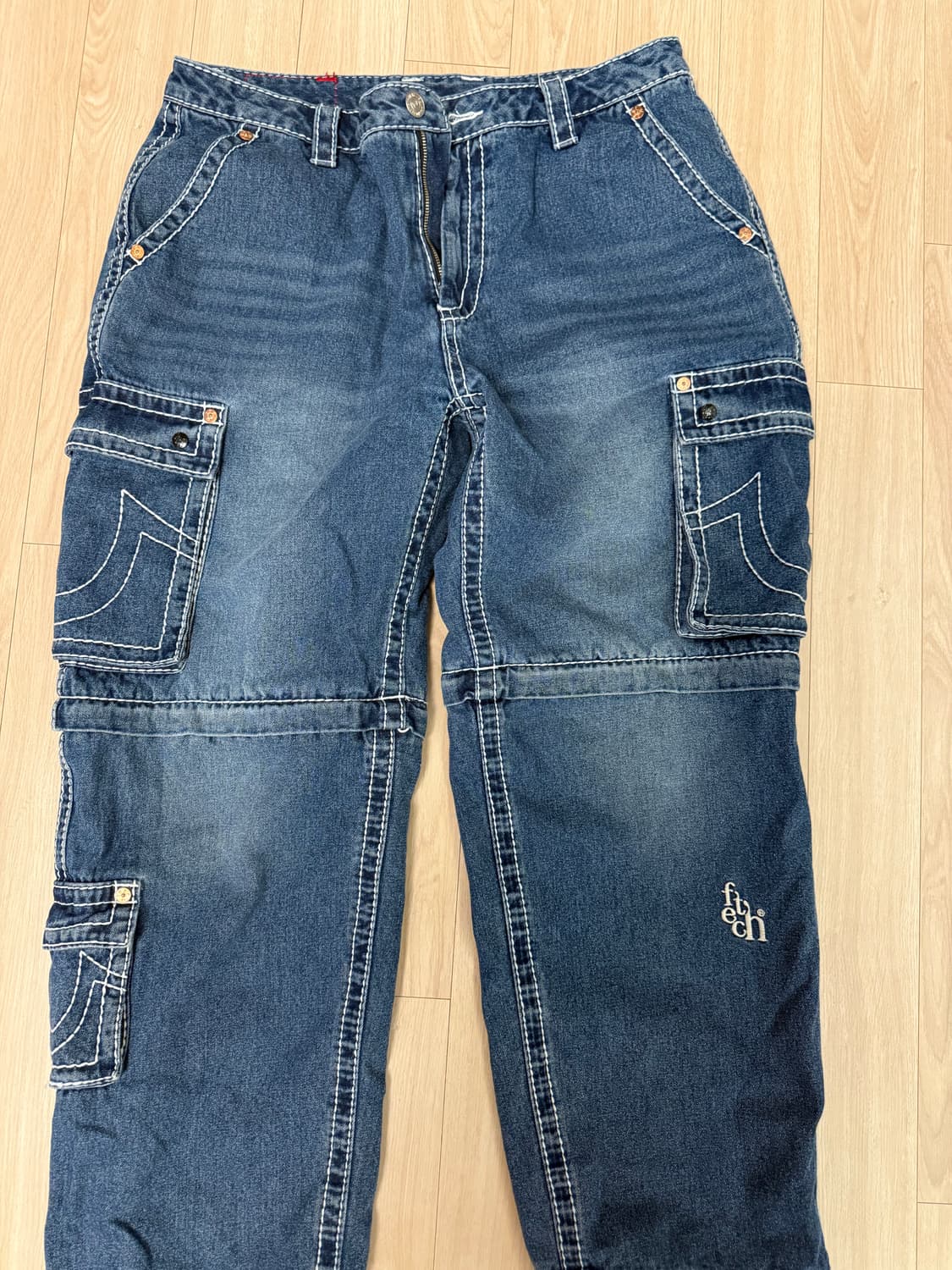 [Xl] 트루릴리전x페치 세퍼레이트 카고팬츠 인디고 상품이미지1