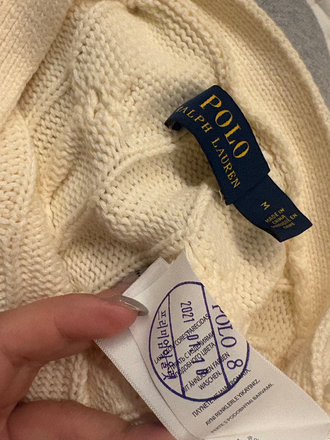 폴로랄프로렌 걸즈 케이블 니트 가디건 포켓로고 상품이미지3