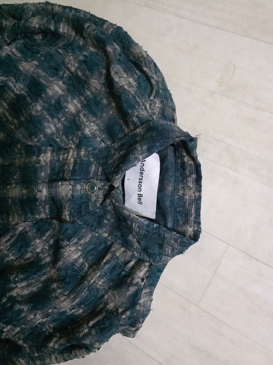 앤더슨벨 왓셔 쉬어 체크 셔츠 L 상품이미지4