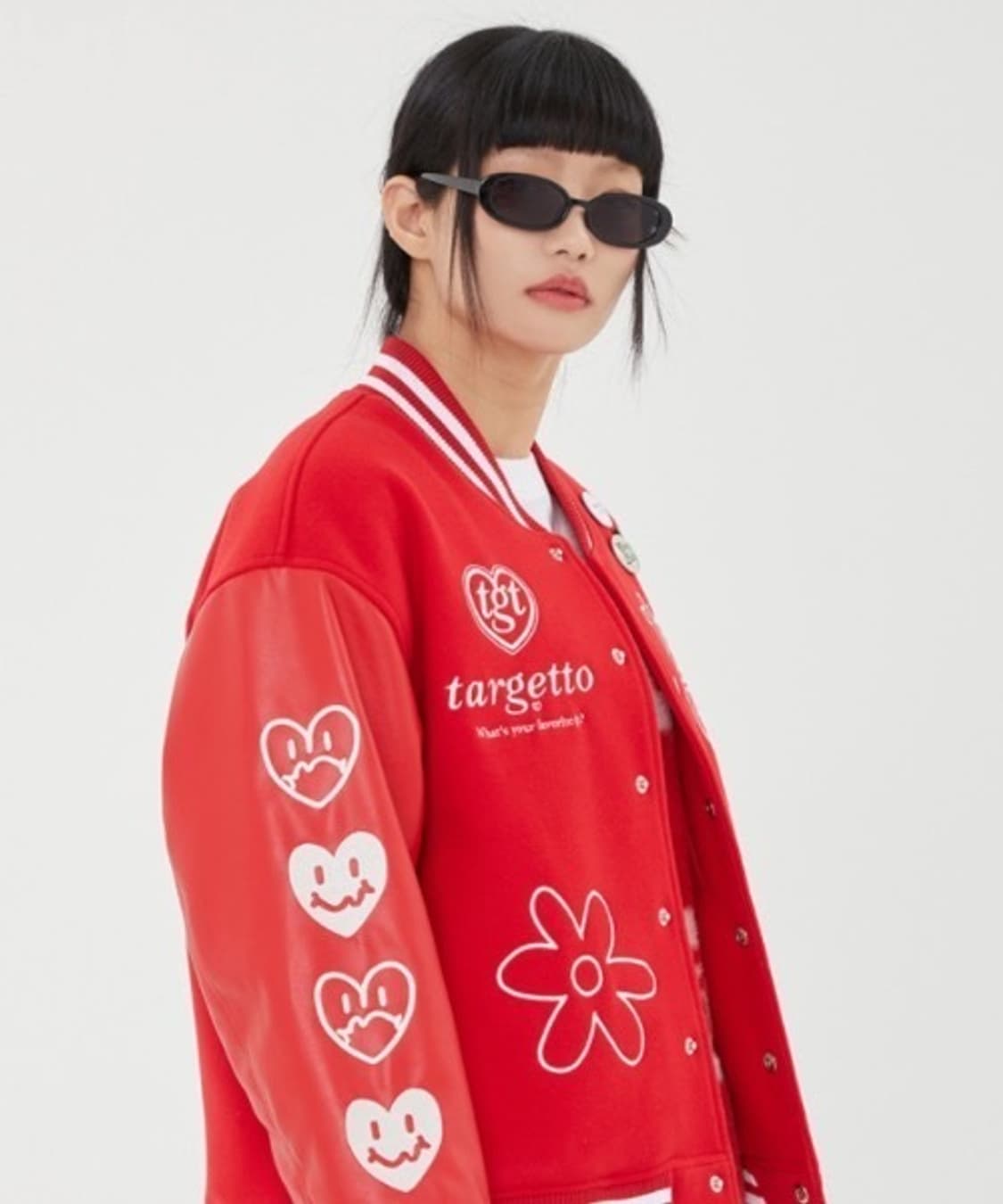 targetto TGT 타케토 레더 자수 오버핏 바시티 자켓 F 새상품 상품이미지2